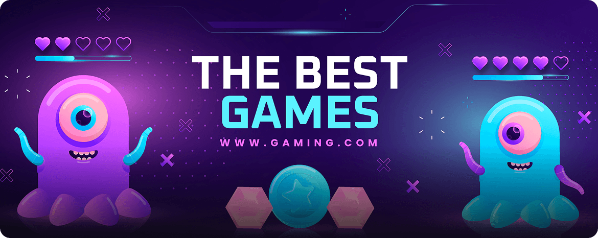Purple and blue gaming characters